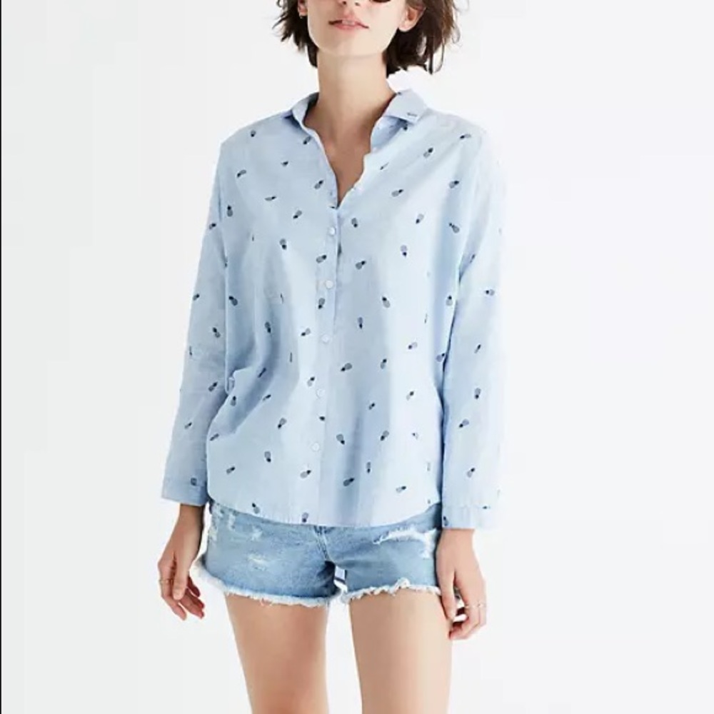 Madewell Trapeze Pineapple Print  Shirt size S